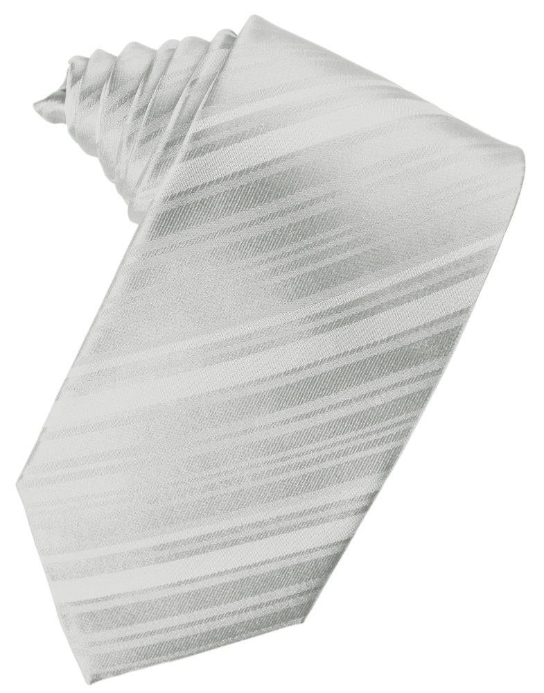 Platinum Striped Self-Tie Long Tie