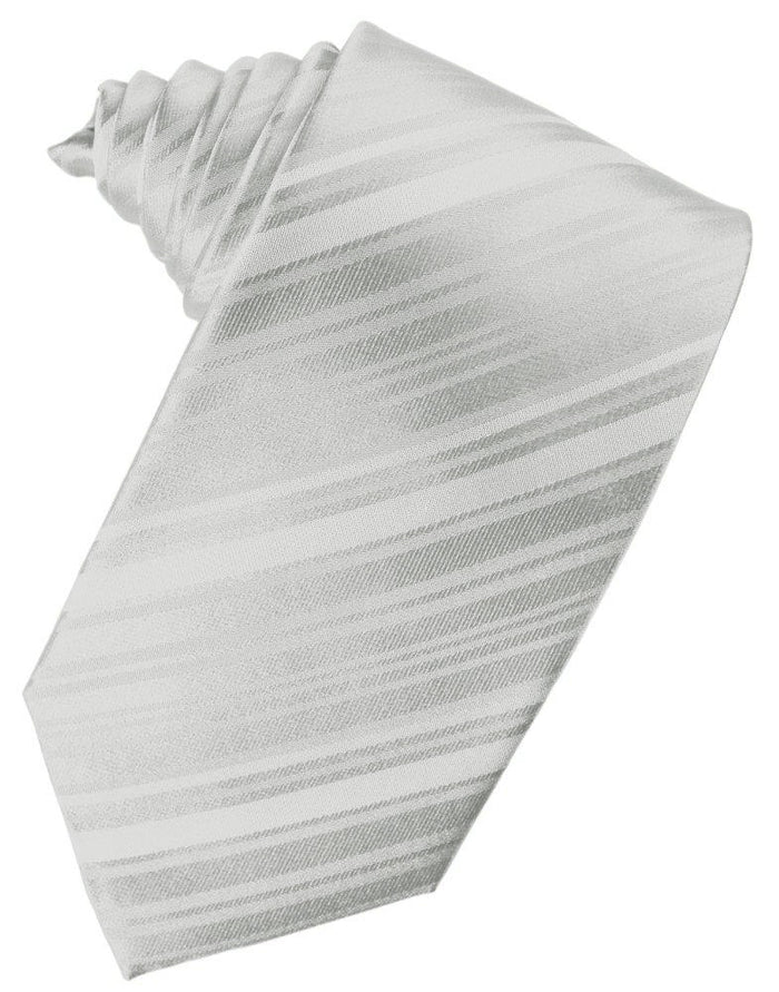 Platinum Striped Self-Tie Long Tie