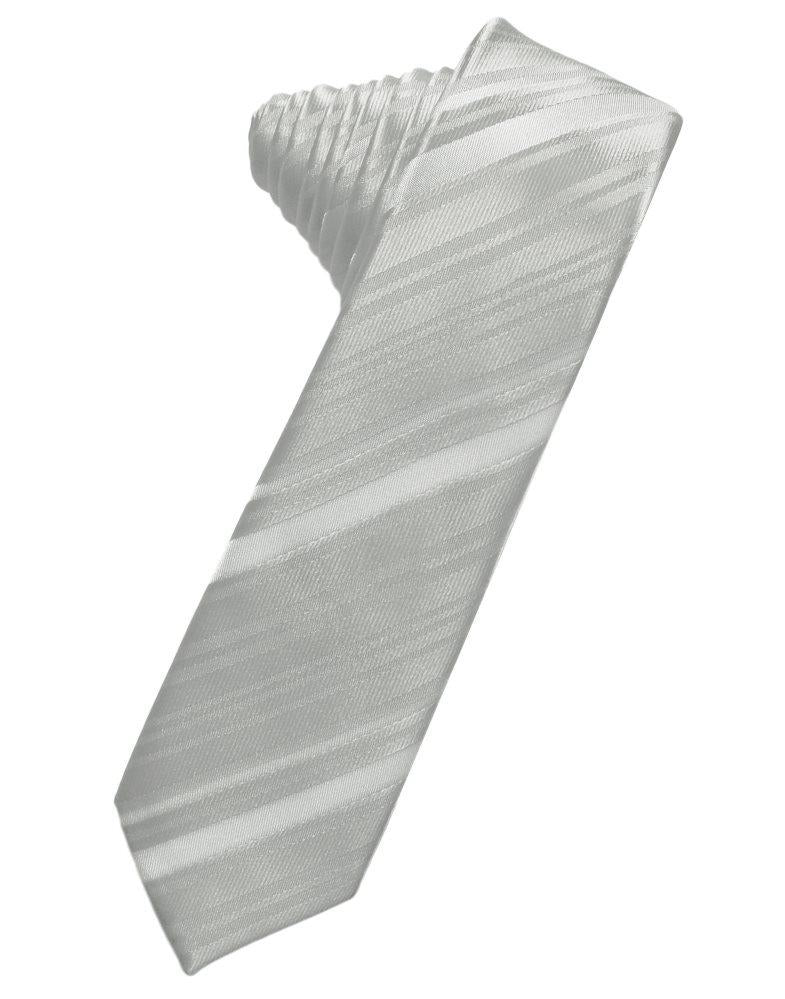Platinum Striped Self-Tie Skinny Tie