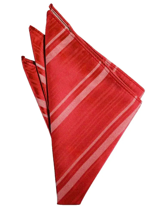 Persimmon Striped Pocket Square