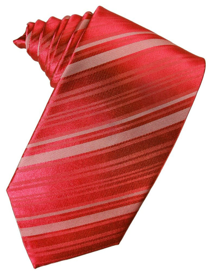 Persimmon Striped Self-Tie Long Tie