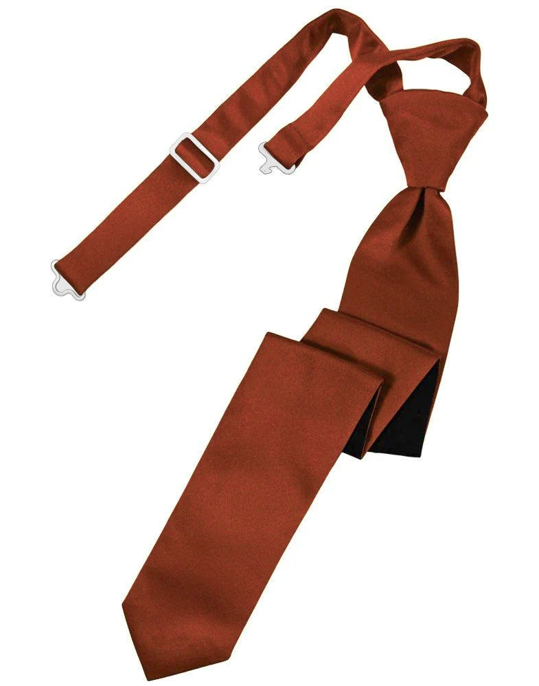 Cognac Pre-Tied Skinny Tie