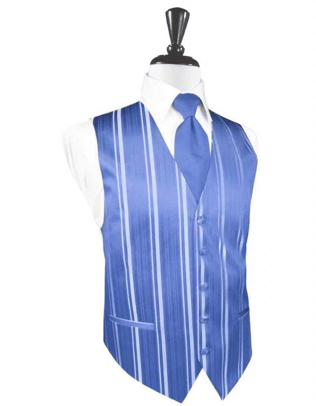 Cornflower Striped Satin Vest