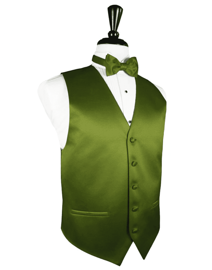 Moss Solid Satin Vest