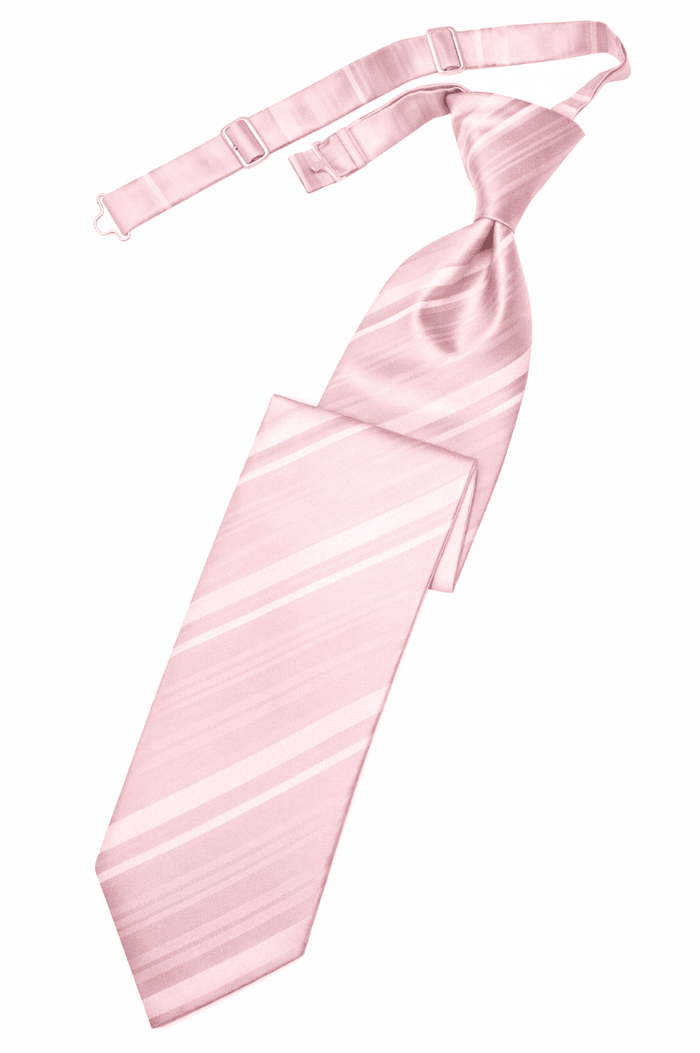 Pink Striped Satin Long Tie
