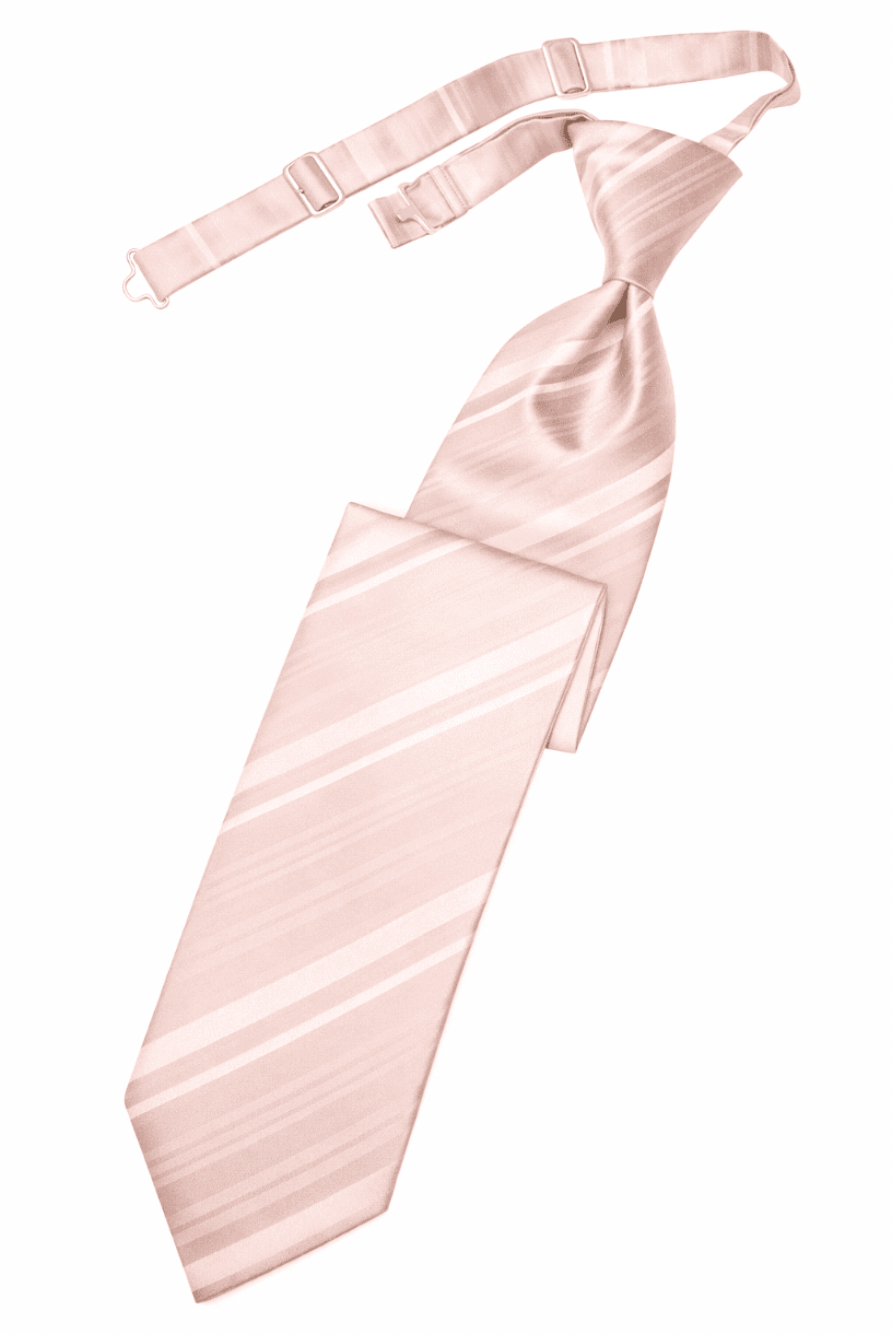 Blush Striped Satin Long Tie