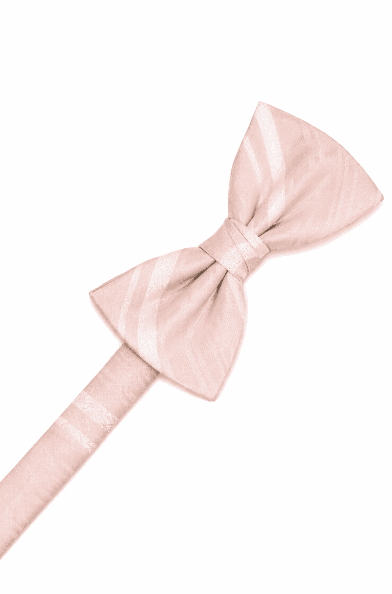 Blush Striped Satin Bowtie