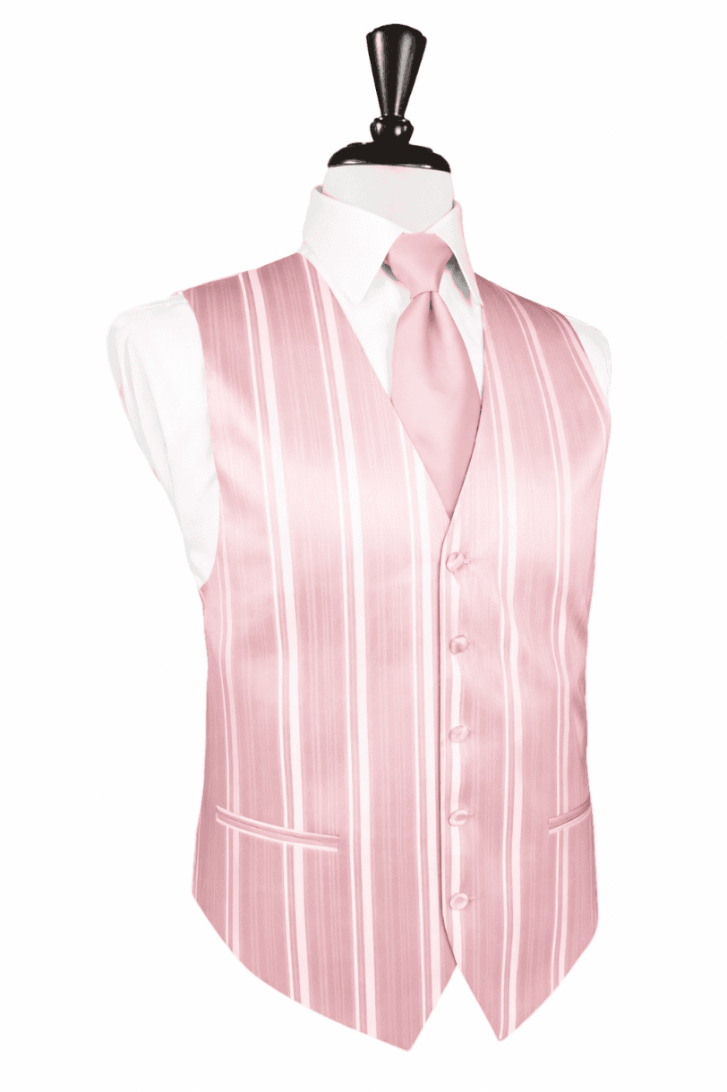 Pink Striped Satin Vest