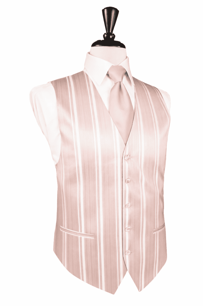 Blush Striped Satin Vest