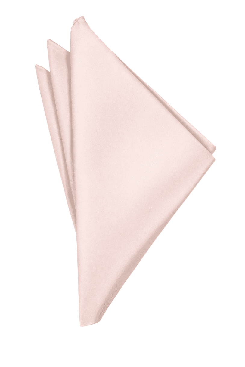 Blush Solid Satin Pocket Square