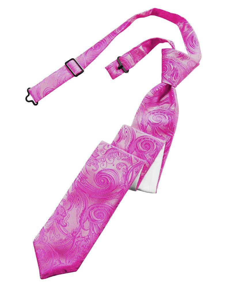 Fuchsia Tapestry Pre-Tied Skinny Tie