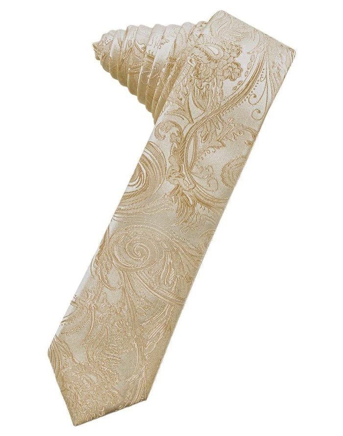 Golden Tapestry Self-Tie Skinny Tie