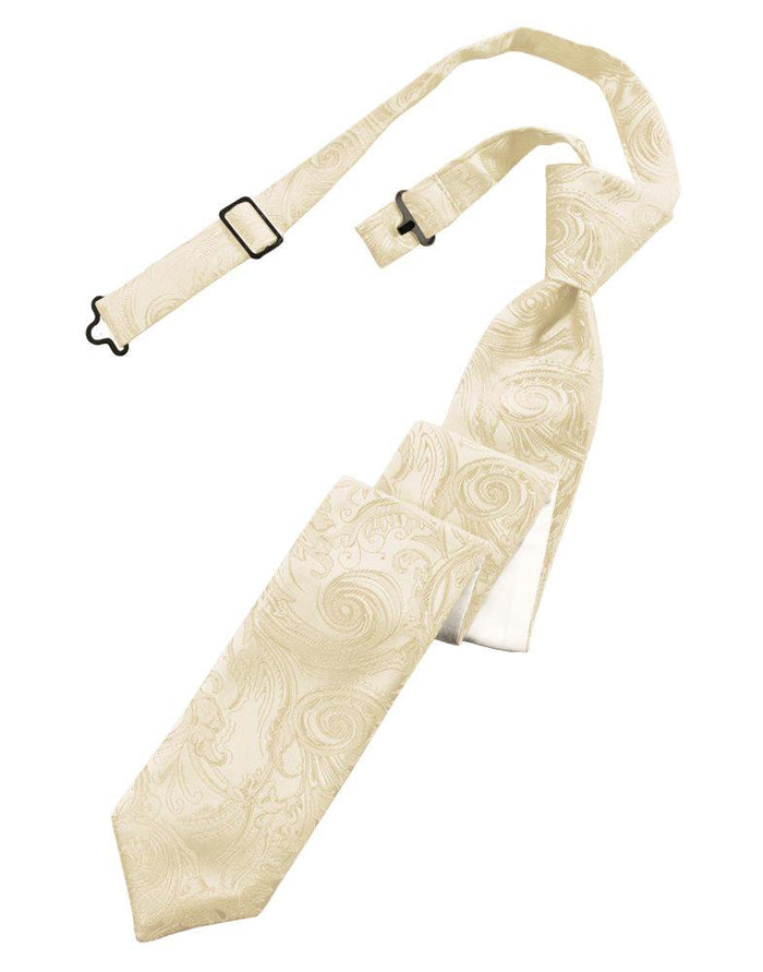 Ivory Tapestry Pre-Tied Skinny Tie