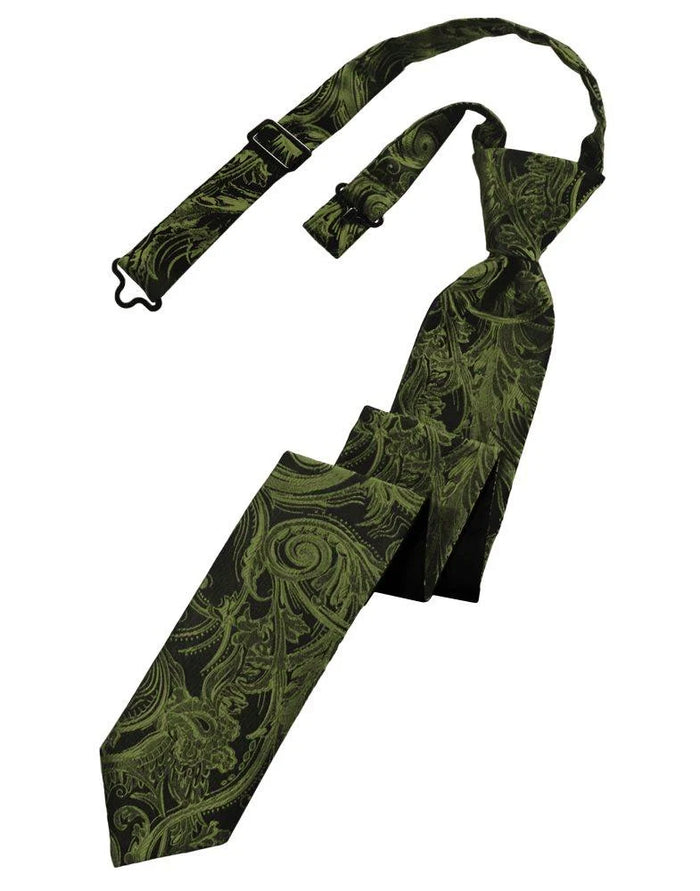 Moss Tapestry Pre-Tied Skinny Tie