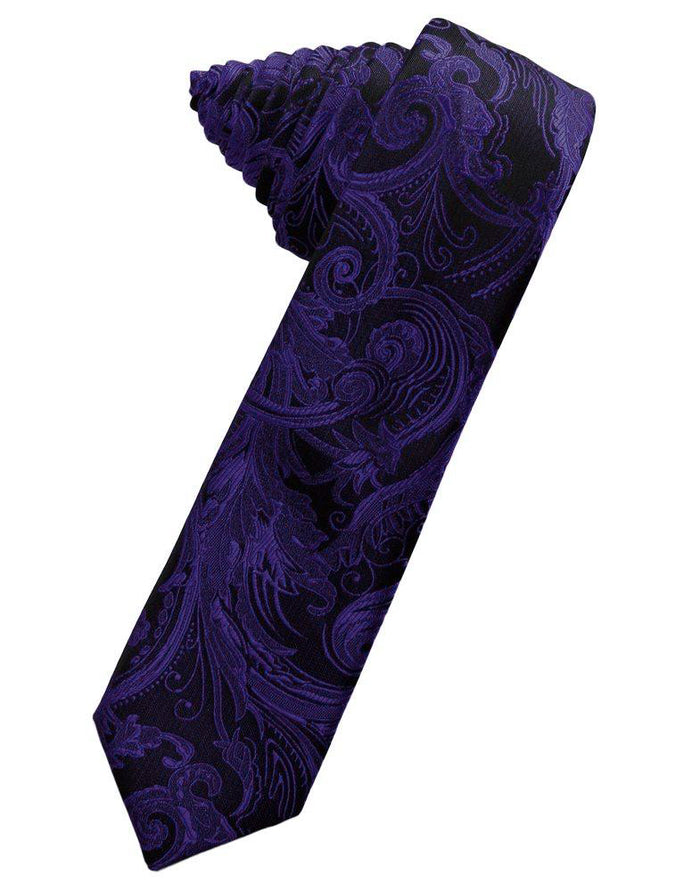 Purple Tapestry Self-Tie Skinny Tie