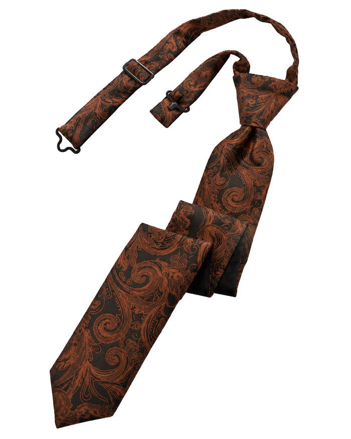 Cognac Tapestry Skinny Tie
