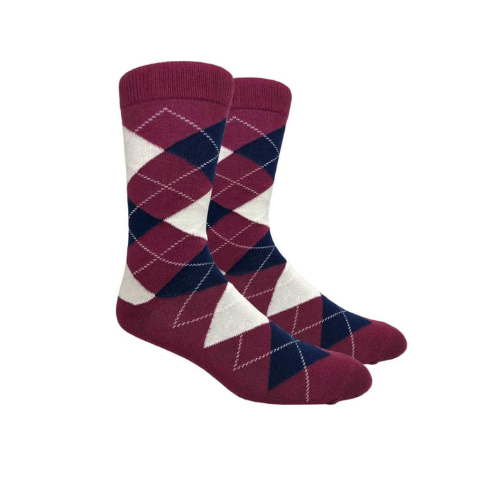 Burgundy Argyle Socks