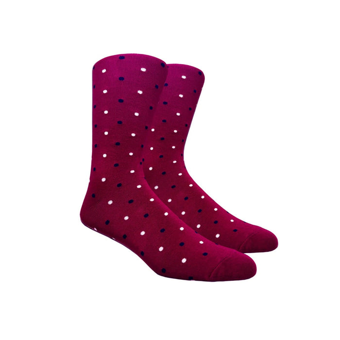 Burgundy Polka Dot Socks