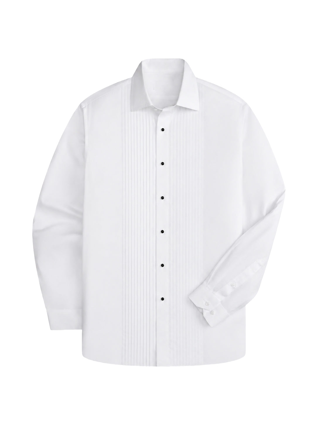 White Pleated Tuxedo Shirt