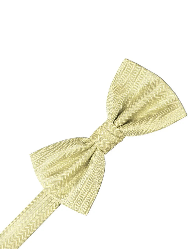Banana Herringbone Pre-Tied Bowtie