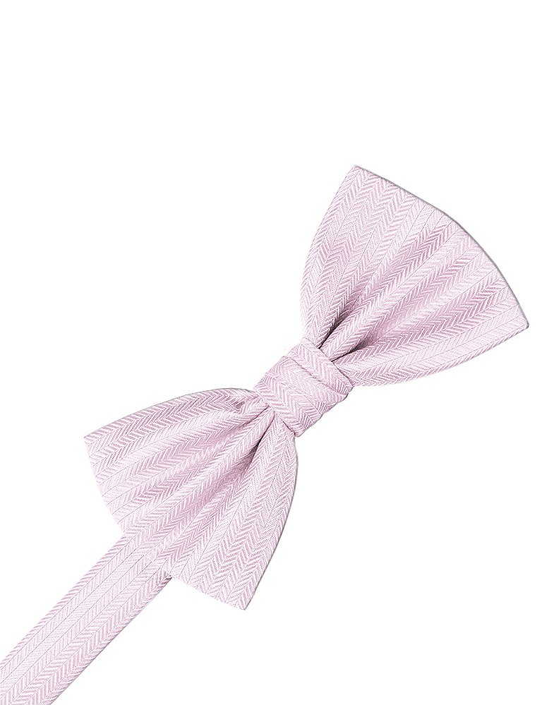Light Pink Herringbone Bowtie