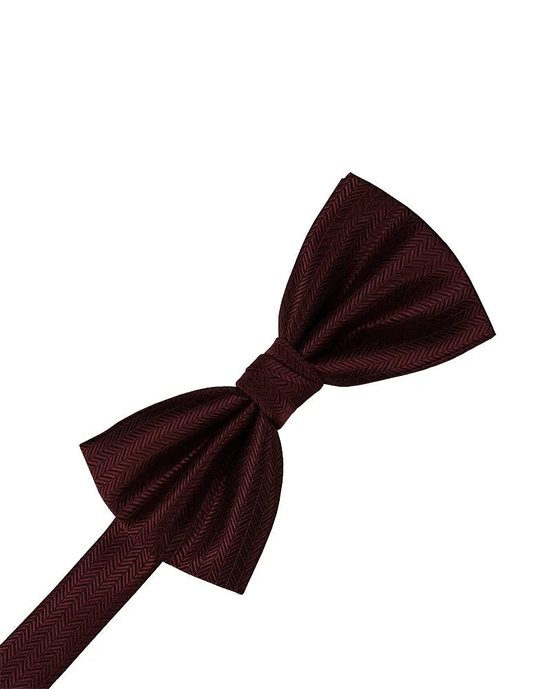 Merlot Herringbone Bowtie