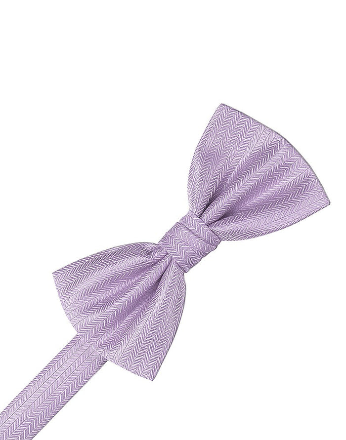 Pastel Lavender Herringbone Pre-Tied Bowtie