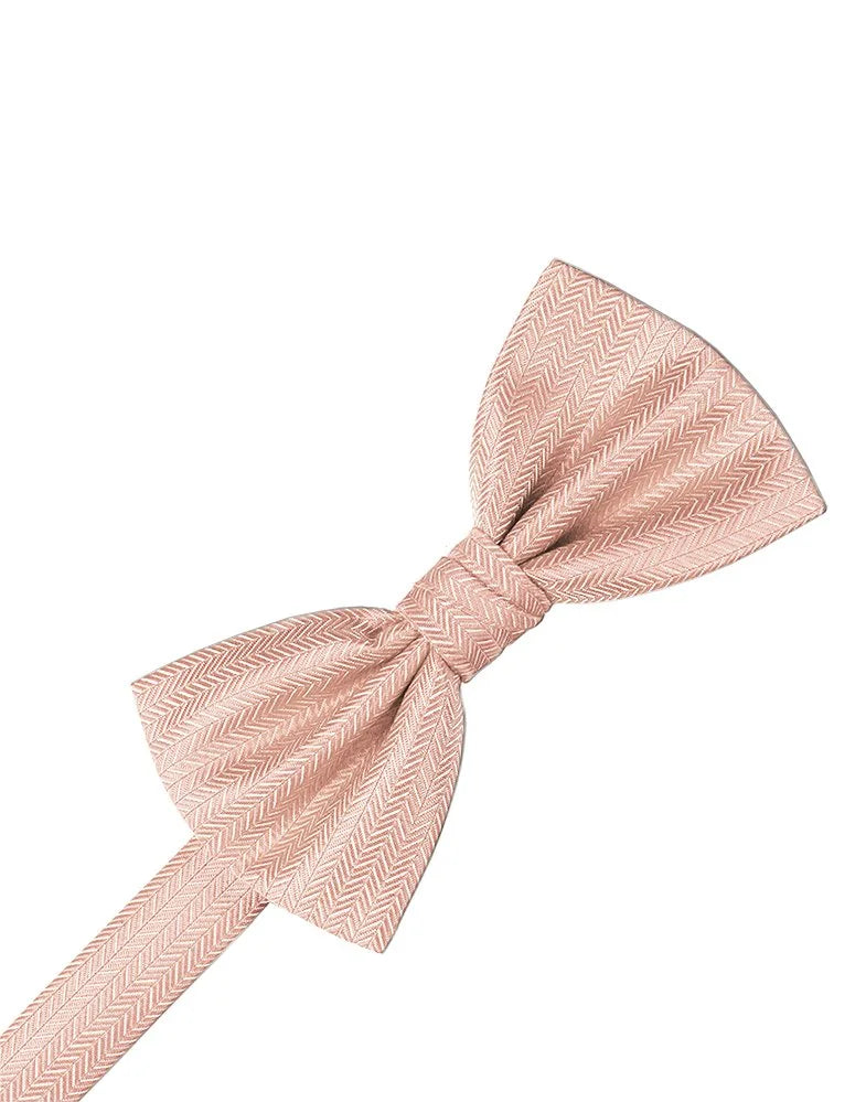 Peach Herringbone Bowtie