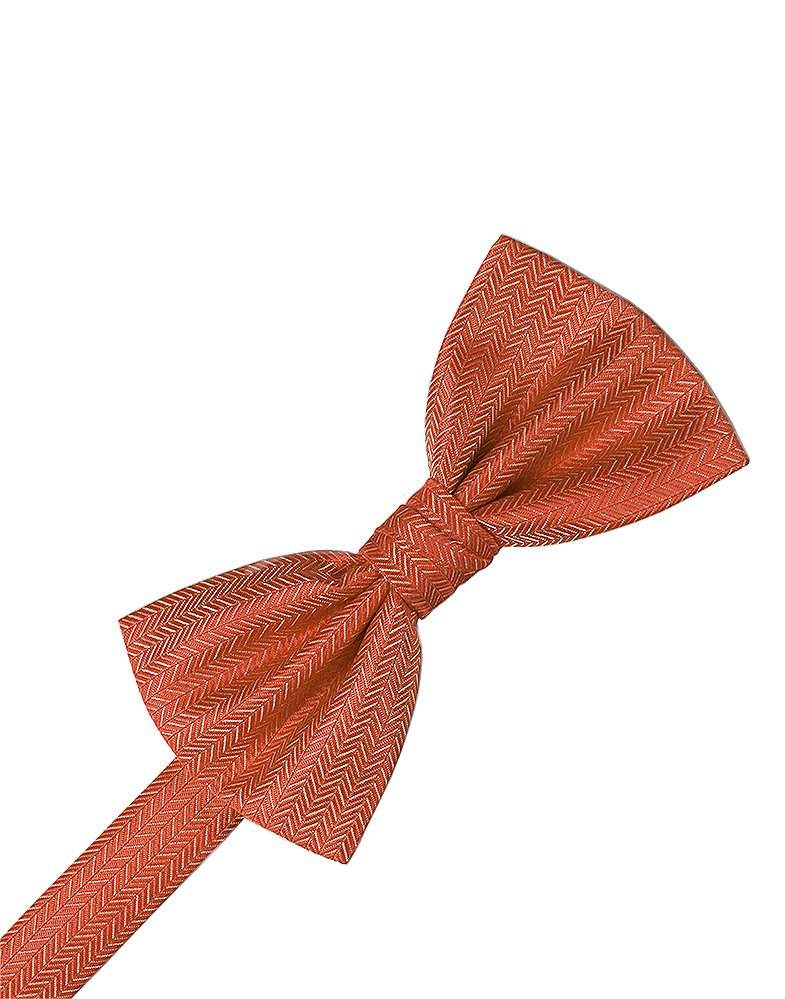 Persimmon Herringbone Bowtie