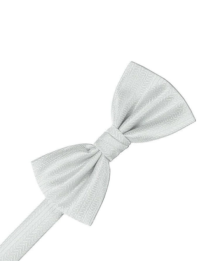 Platinum Herringbone Bowtie
