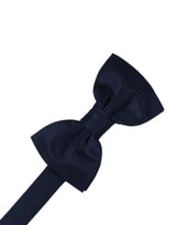 Midnight Blue Solid Satin Bowtie
