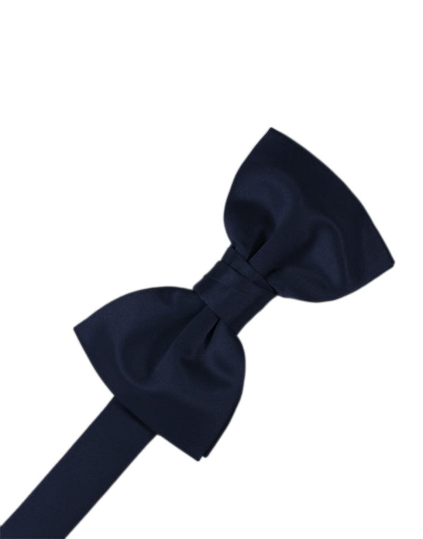 Midnight Blue Solid Satin Bowtie