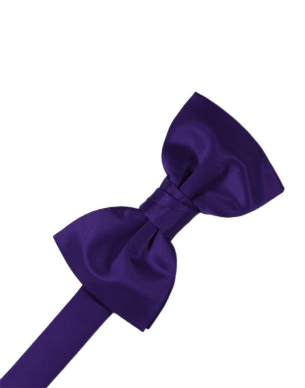 Purple Solid Satin Bowtie