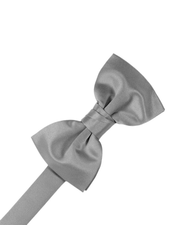 Silver Solid Satin Bowtie