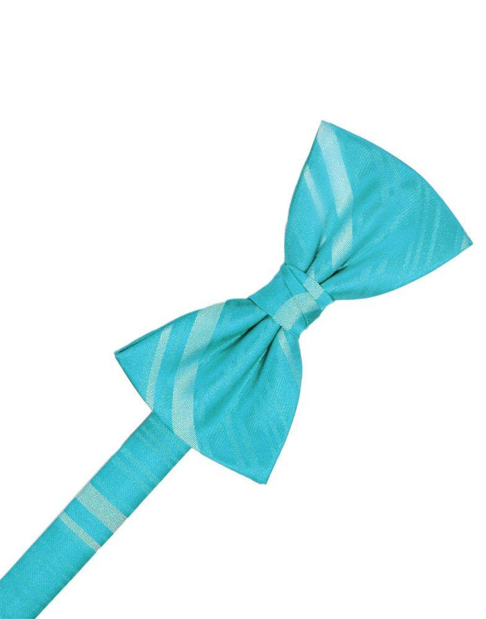 Pool Striped Satin Bowtie - Tuxedo Club