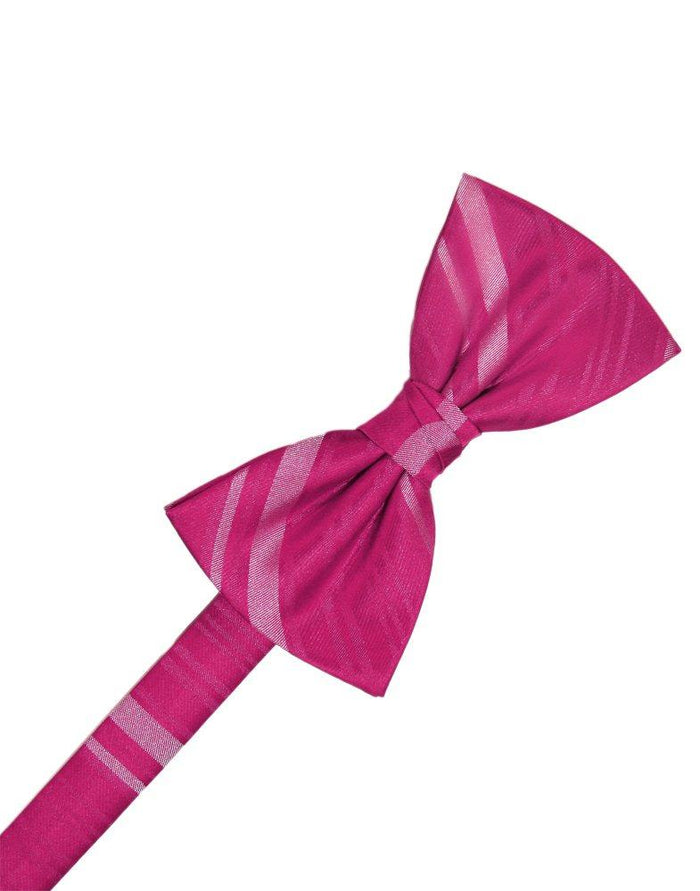 Watermelon Striped Satin Bowtie - Tuxedo Club