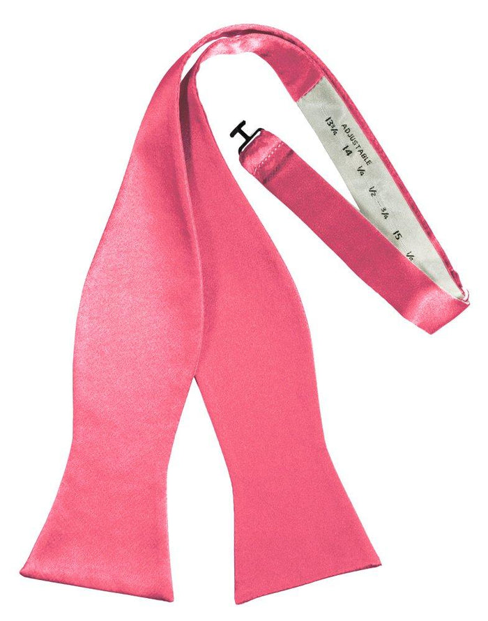Bubblegum Self-Tie Solid Satin Bowtie - Tuxedo Club