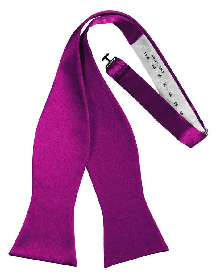 Cassis Self-Tie Solid Satin Bowtie - Tuxedo Club