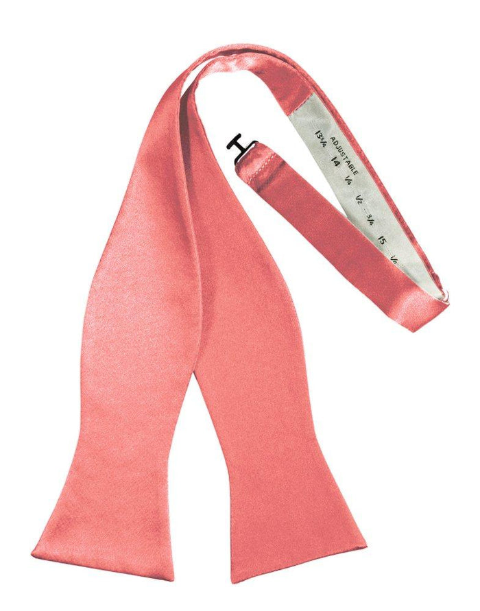 Guava Self-Tie Solid Satin Bowtie - Tuxedo Club