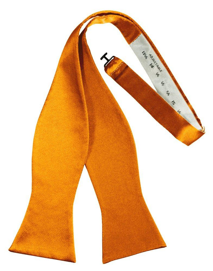 Mandarin Self-Tie Solid Satin Bowtie - Tuxedo Club