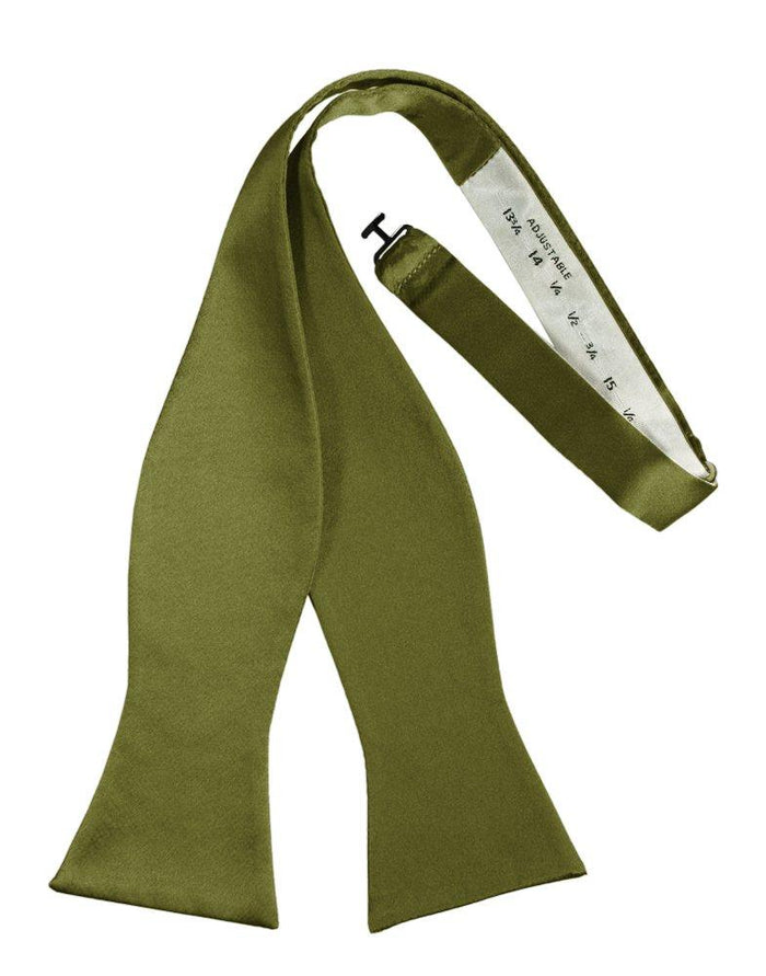 Moss Self-Tie Solid Satin Bowtie - Tuxedo Club