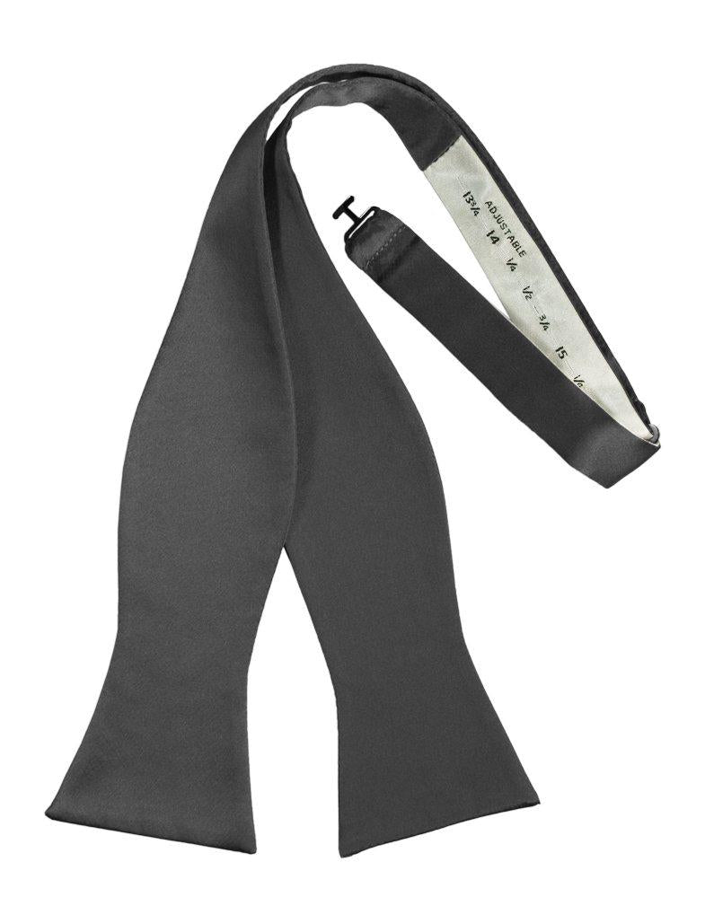 Pewter Self-Tie Solid Satin Bowtie