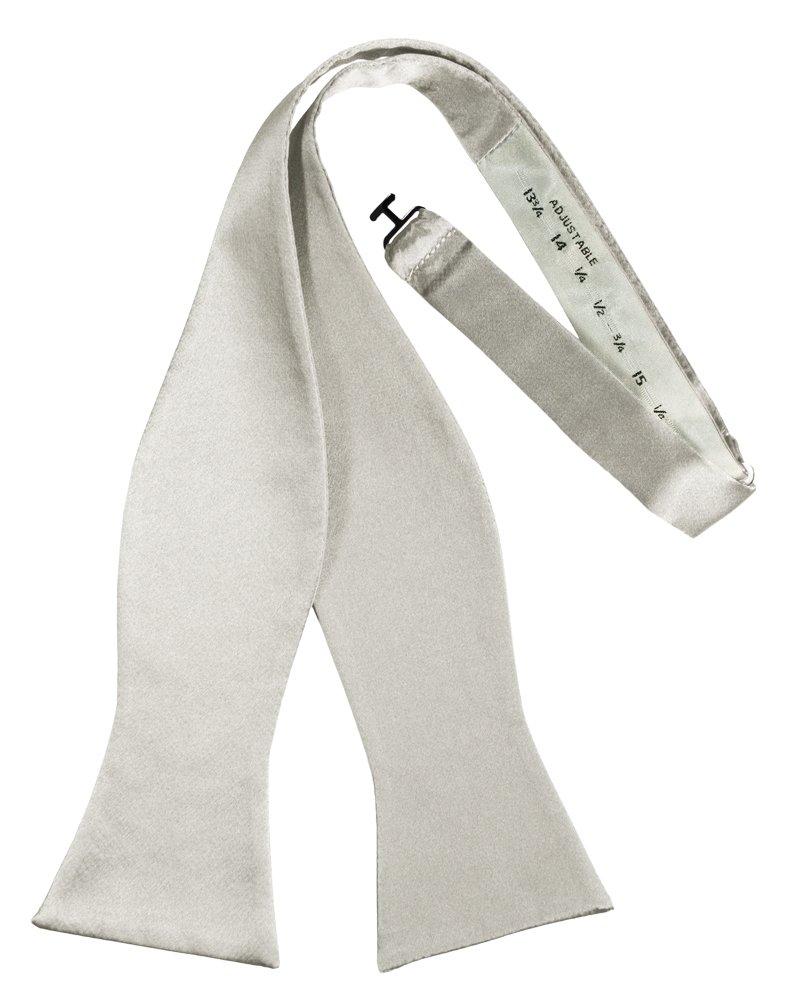 Platinum Self-Tie Solid Satin Bowtie