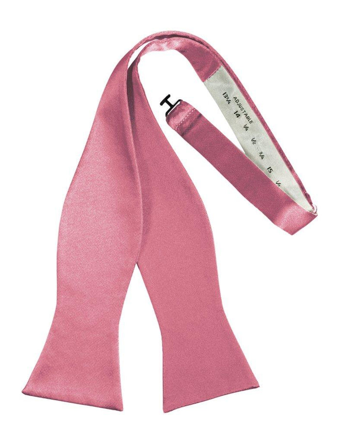 Rose Petal Self-Tie Solid Satin Bowtie - Tuxedo Club