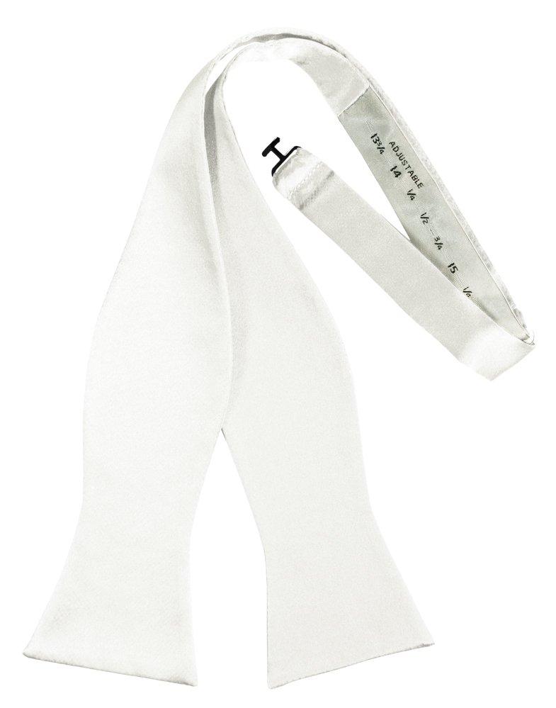 White Self-Tie Solid Satin Bowtie