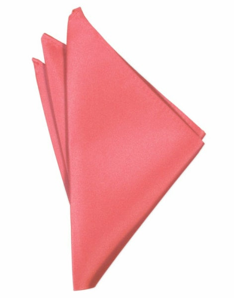 Coral Reef Solid Satin Pocket Square