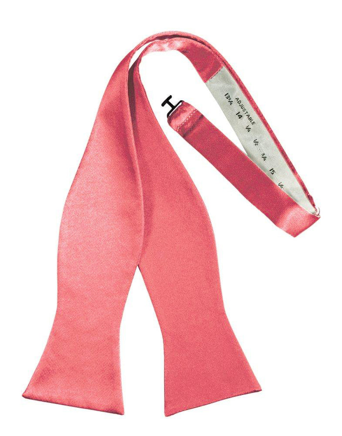 Coral Reef Self-Tie Solid Satin Bowtie