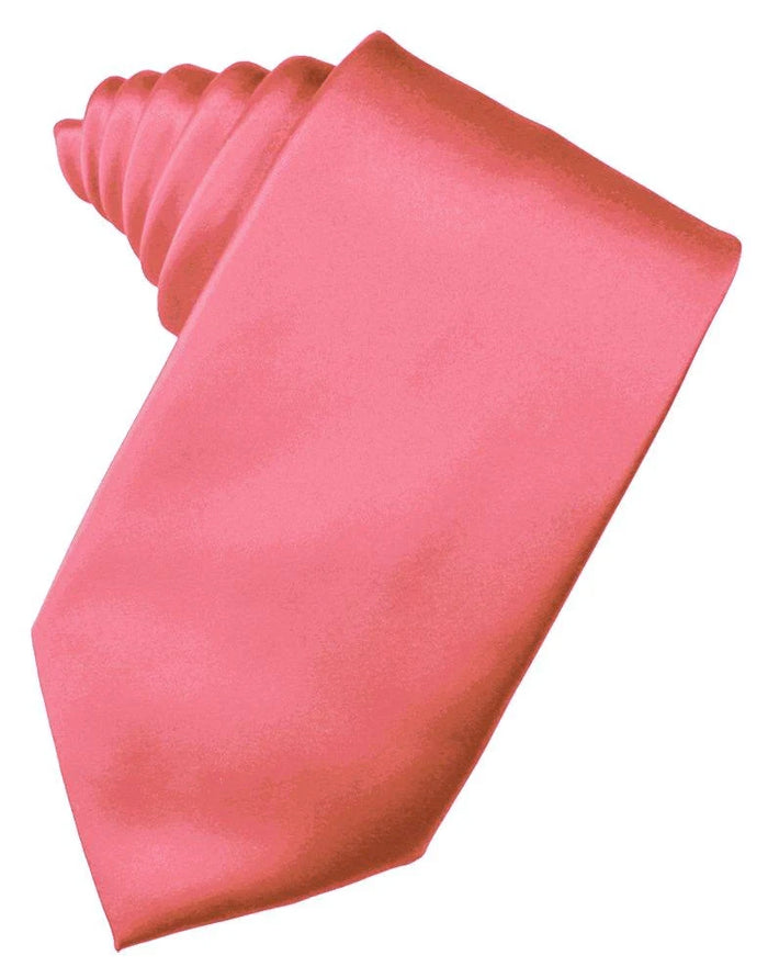 Coral Reef Solid Satin Suit Tie