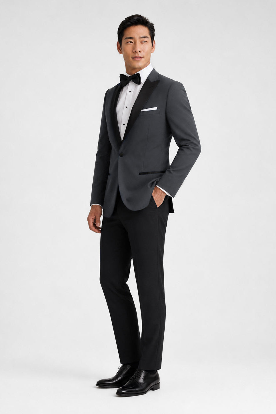 Steel Gray Peak Tuxedo