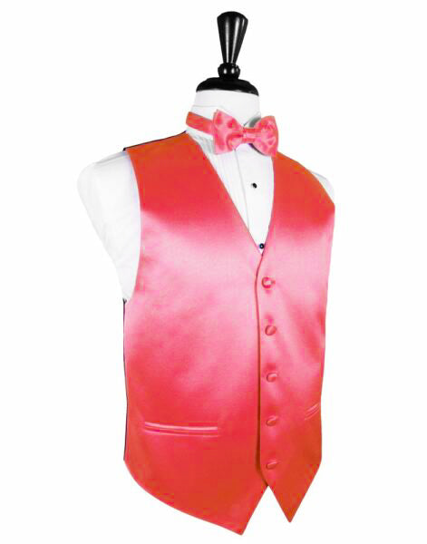Guava Solid Satin Vest